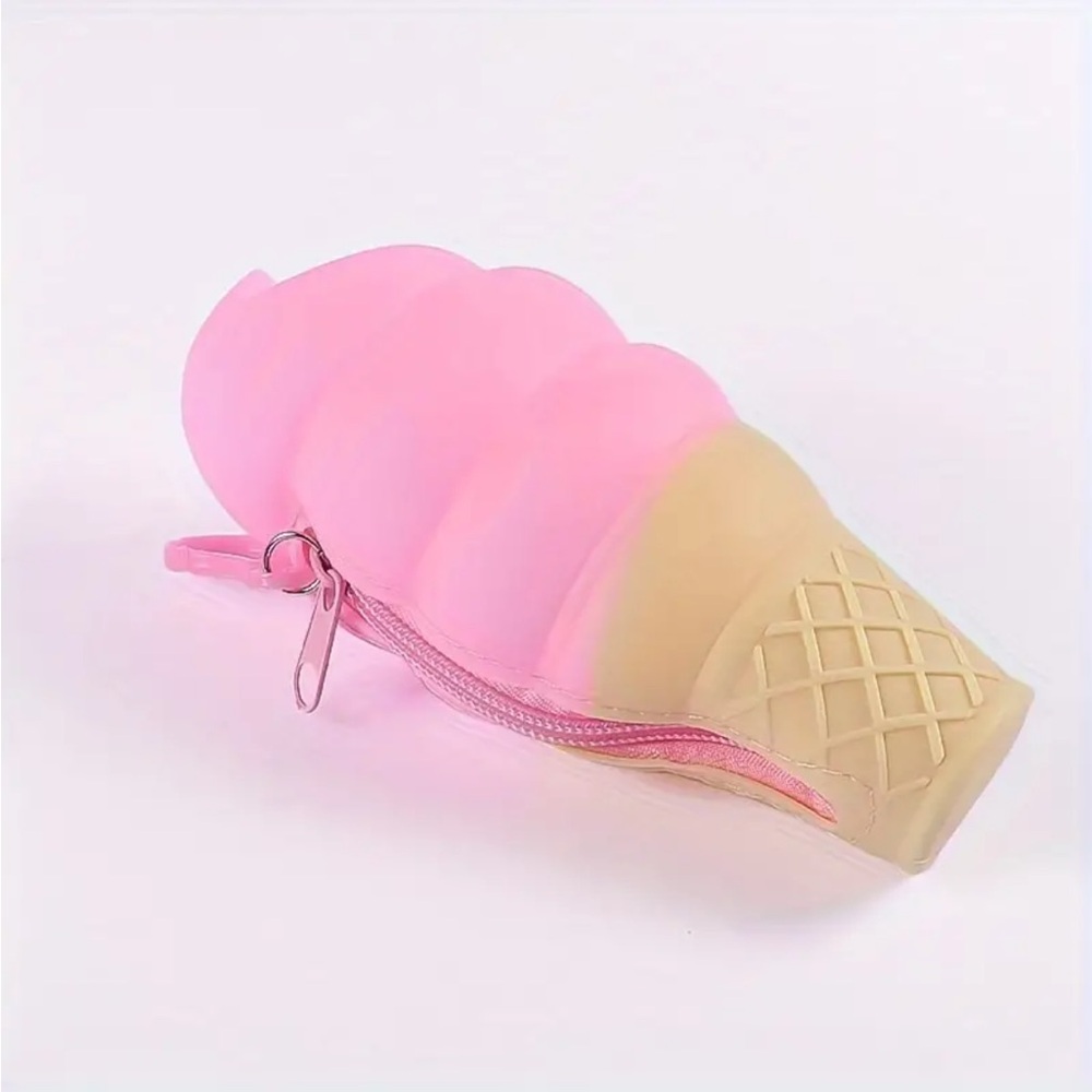 Pink Ice Cream Silicone Storage Bag/Coin Purse